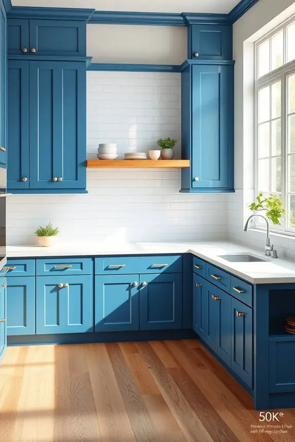 timeless blue shaker cabinets