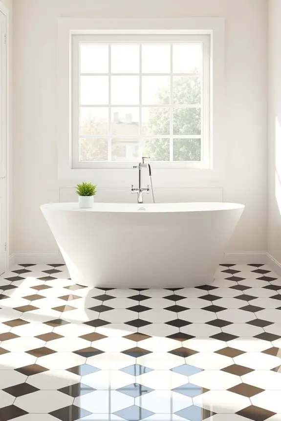 timeless checkerboard bathroom elegance
