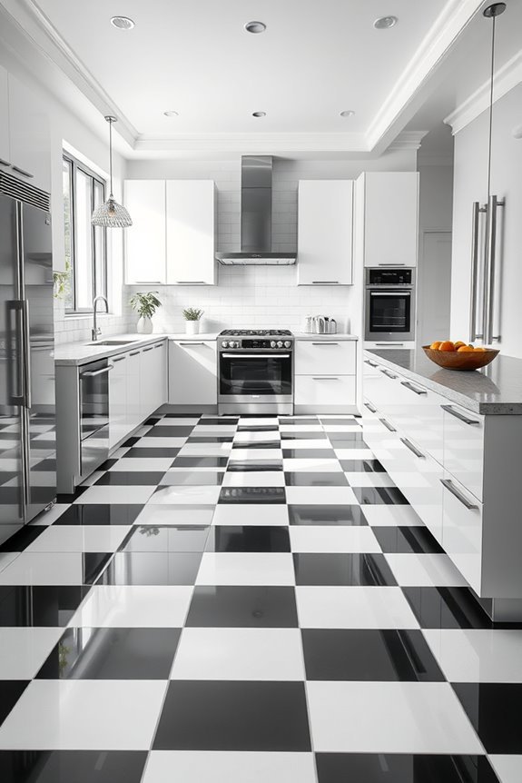 timeless checkerboard kitchen elegance
