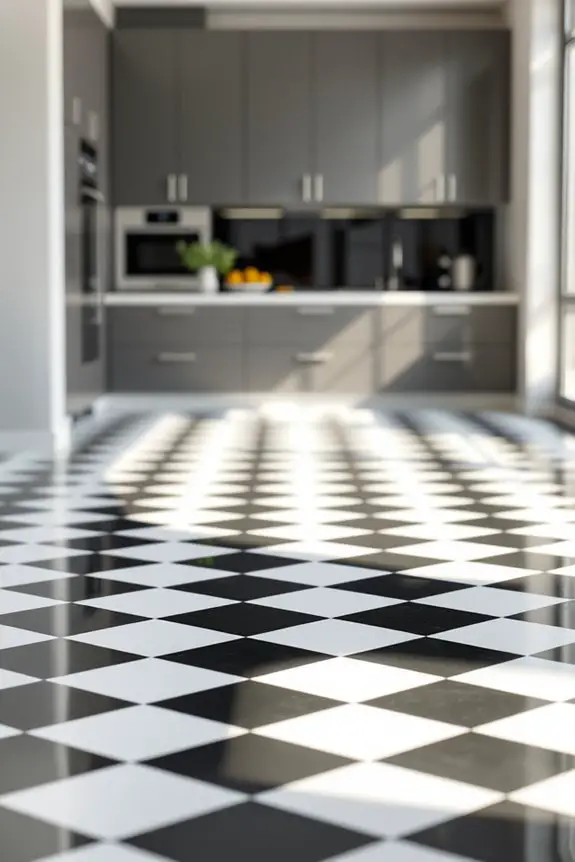 timeless checkerboard kitchen elegance