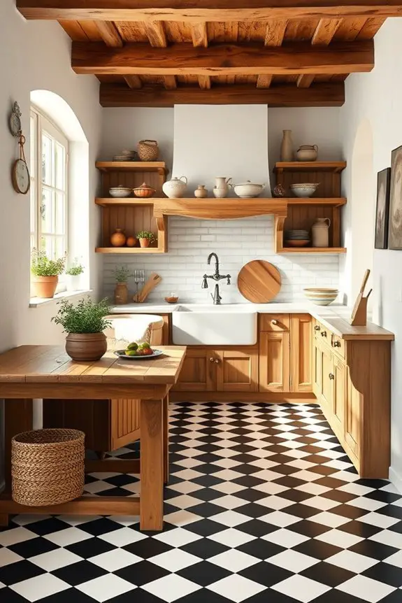 timeless checkerboard kitchen flooring