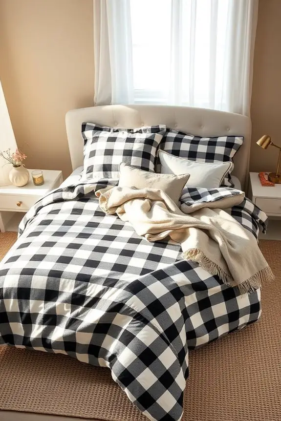 timeless checkered bedding charm