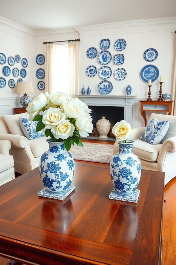 timeless colonial porcelain display