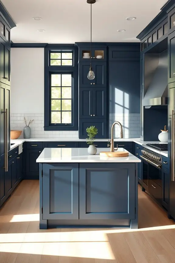timeless elegant blue cabinetry