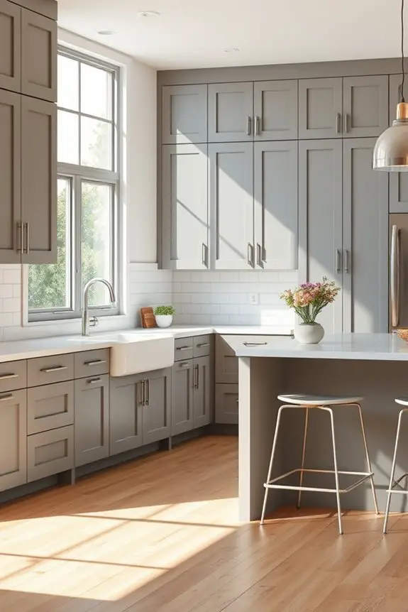 timeless elegant grey cabinets