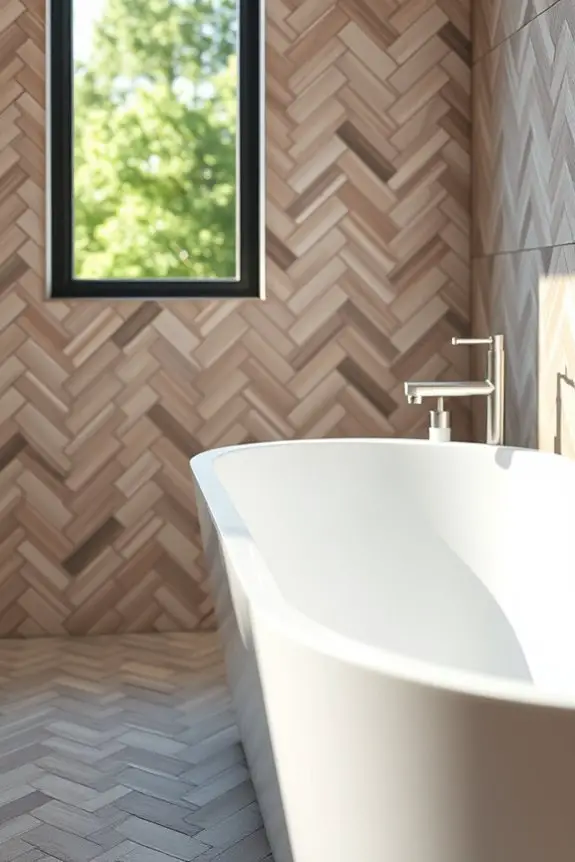 timeless herringbone tile elegance