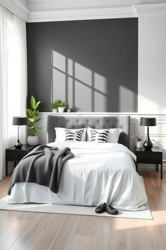 timeless monochrome bedroom elegance