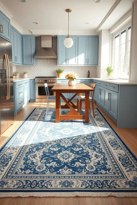 timeless rugs enhance kitchens