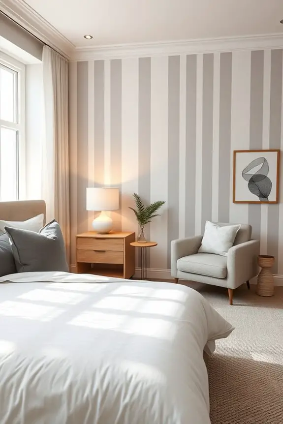 timeless striped bedroom design