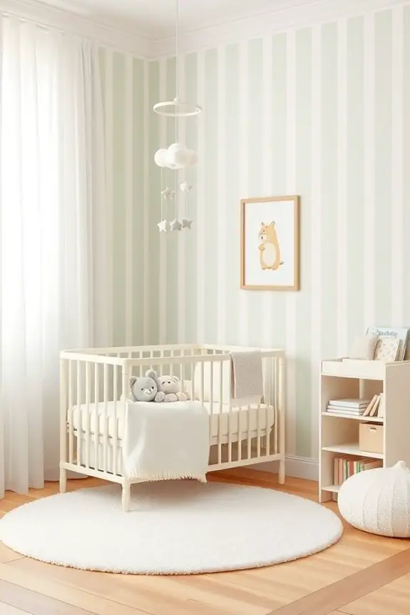 timeless striped nursery walls