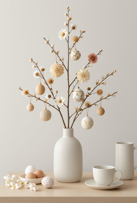 timeless textured botanical spring ornaments