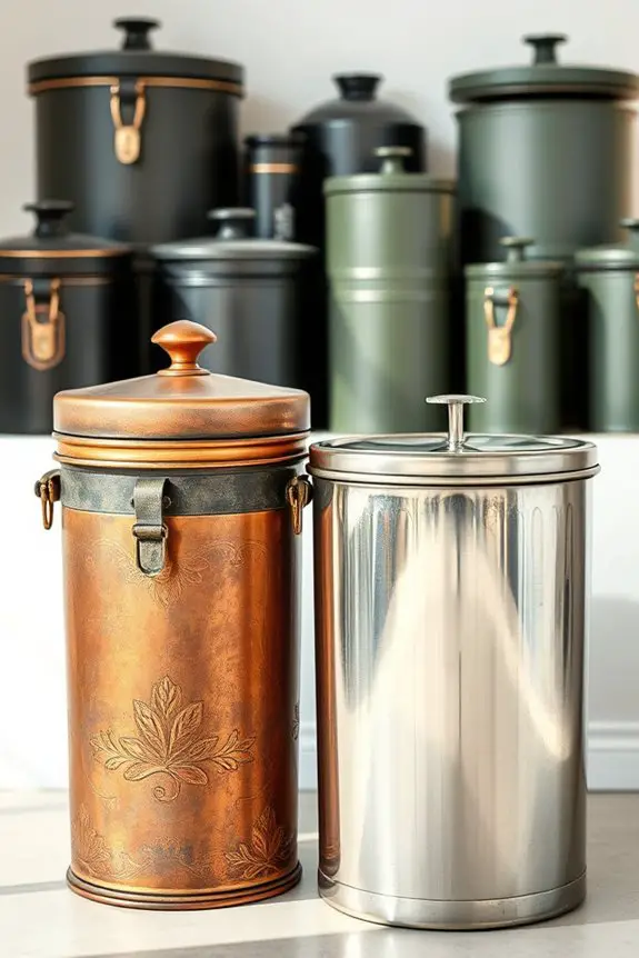 timeless vintage metal dustbins