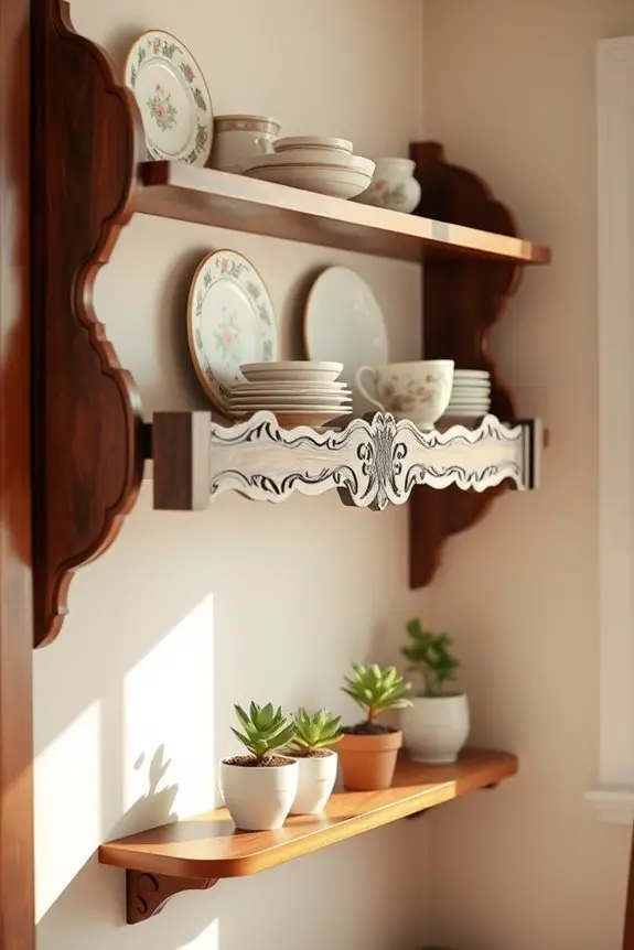 timeless vintage style shelves