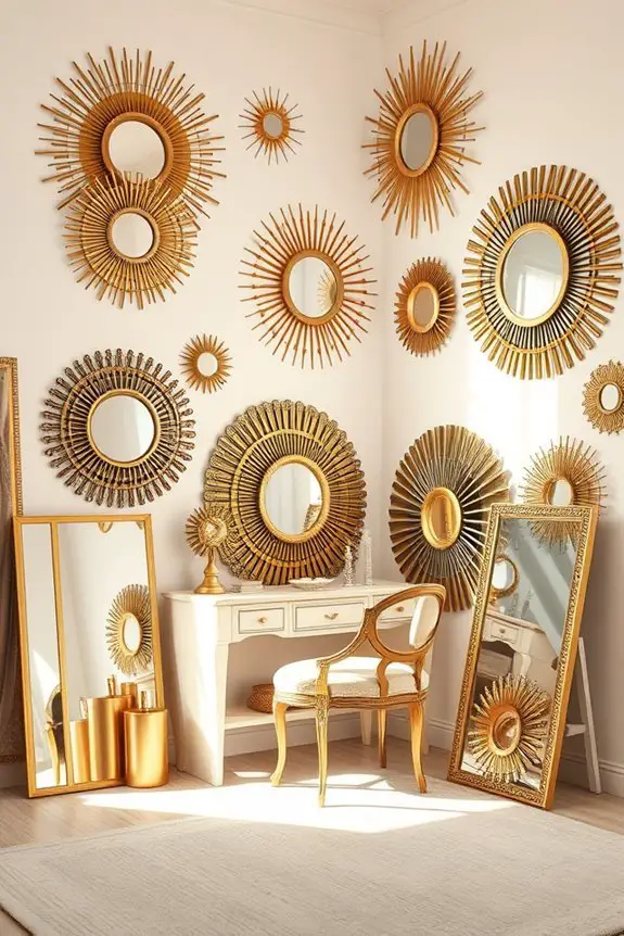 timeless vintage sunburst mirrors