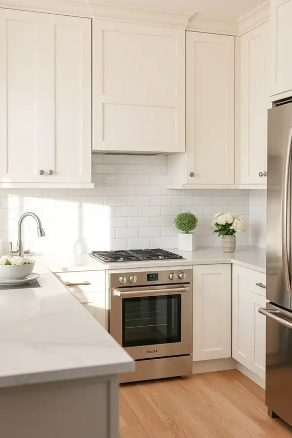 timeless white subway backsplash