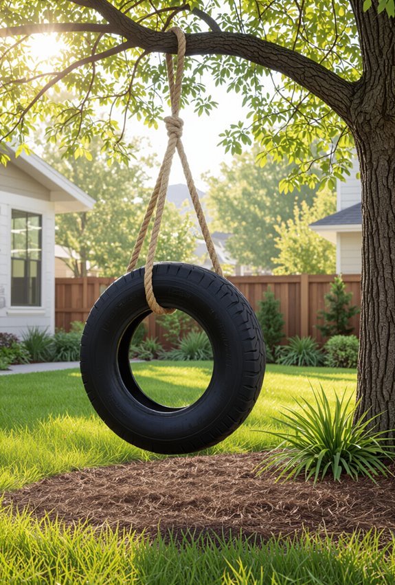 tire swing from branch
