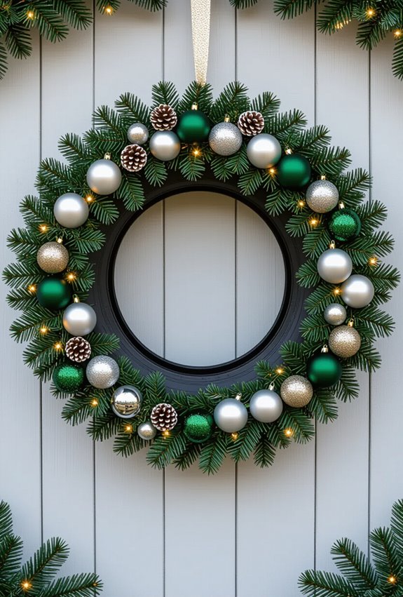 tire wreath holiday decorations