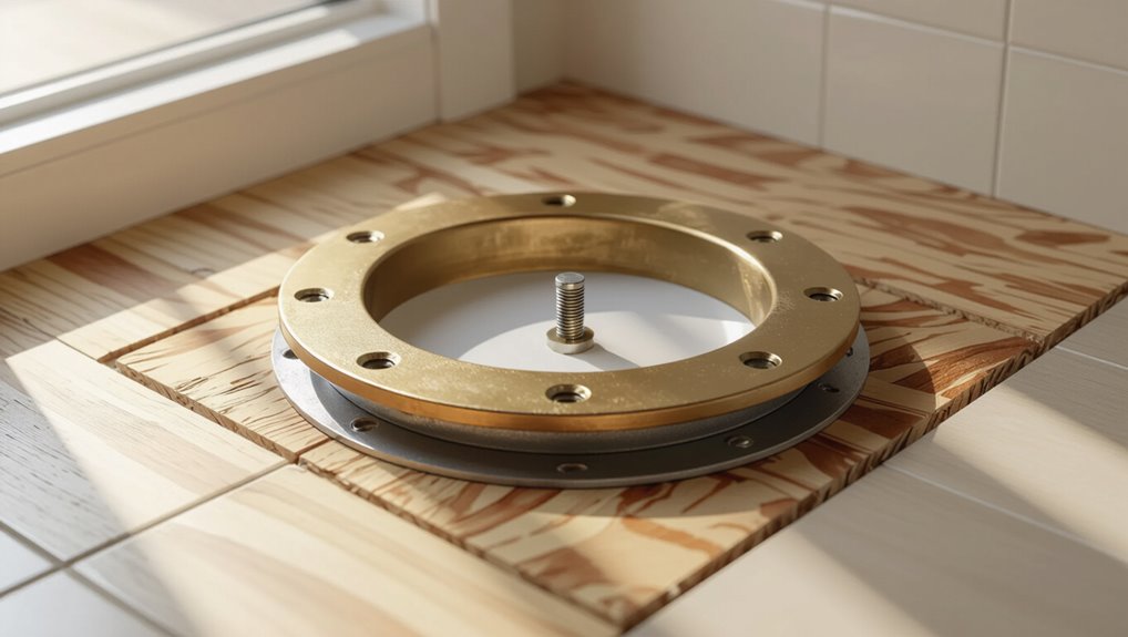 toilet flange secure seal stabilize