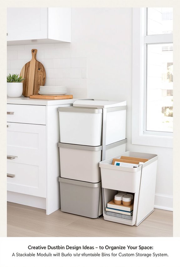 tool free customizable stackable bins