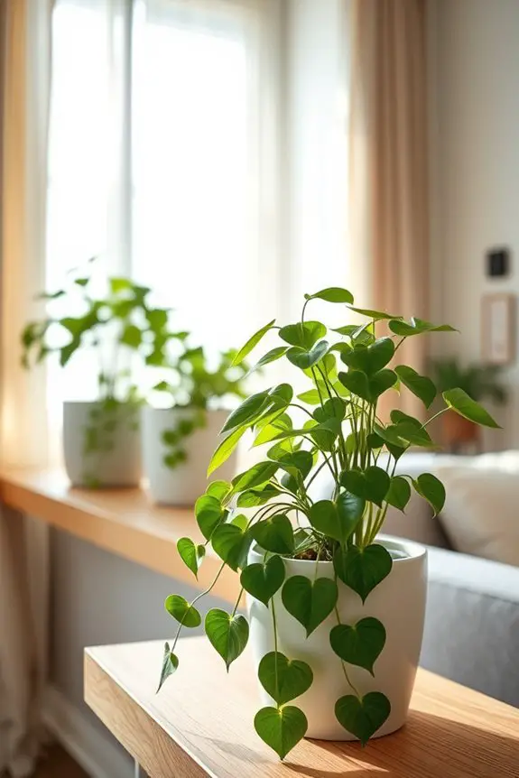 trailing plants enhance decor