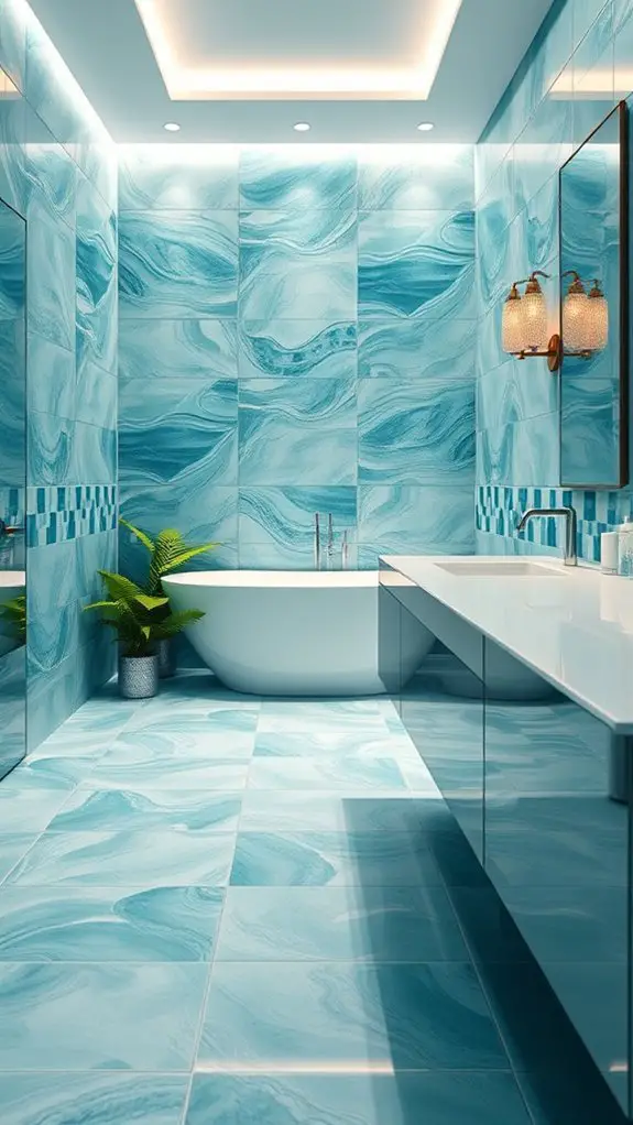 tranquil aquatic washroom designs