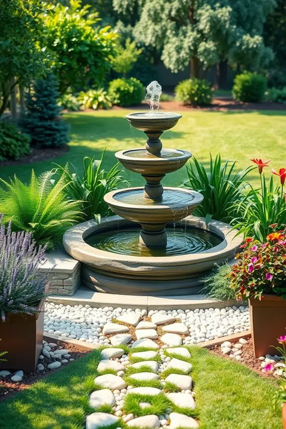tranquil backyard water feature