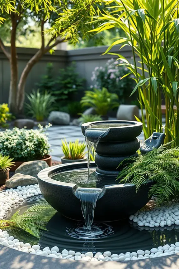 tranquil backyard zen fountain