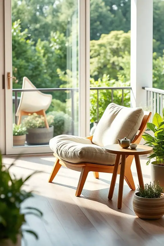 tranquil balcony meditation chair