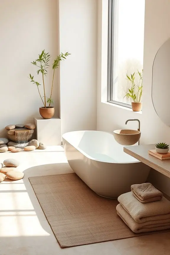 tranquil bathroom water features