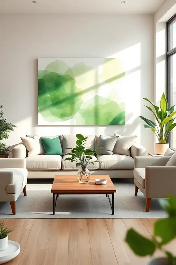 tranquil green watercolor artworks