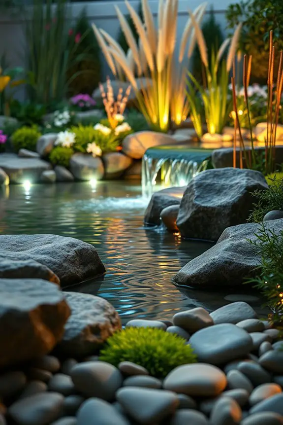 tranquil illuminated garden oasis