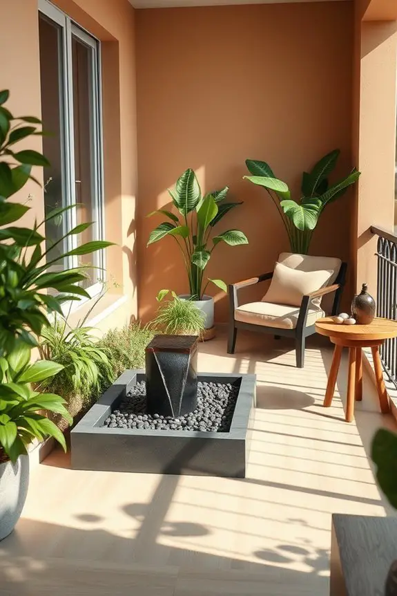 tranquil indoor water feature