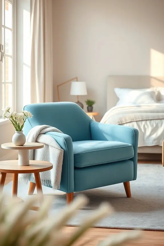 tranquil light blue accent chair