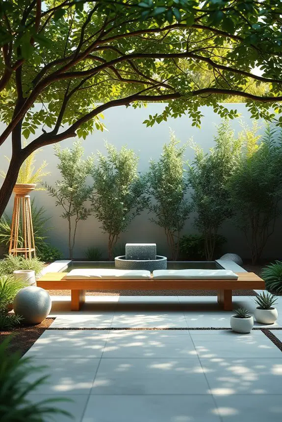 tranquil minimalist backyard retreat