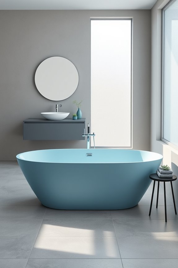 tranquil minimalist blue grey space