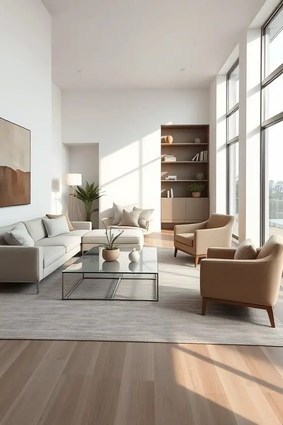 tranquil minimalist living space