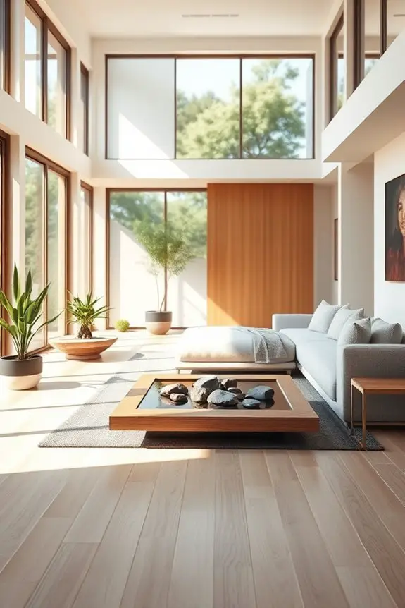 tranquil minimalist meditation oasis