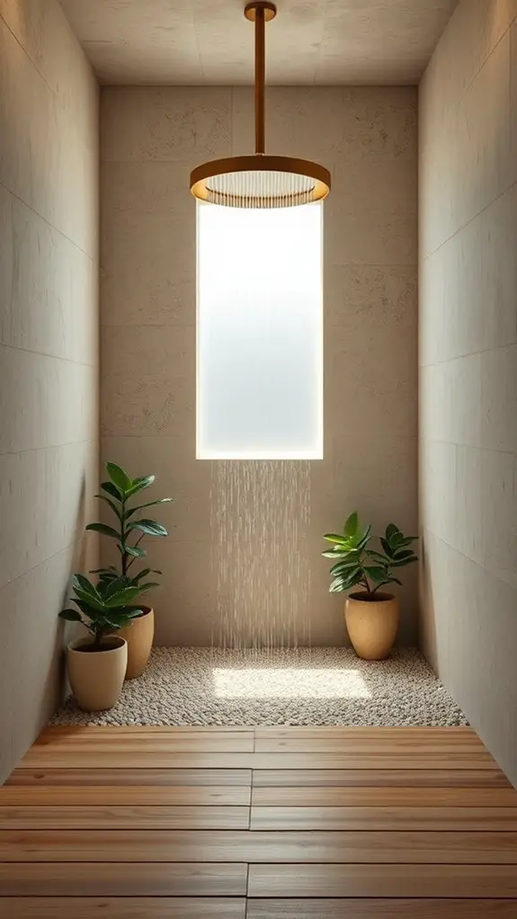 tranquil minimalist shower space