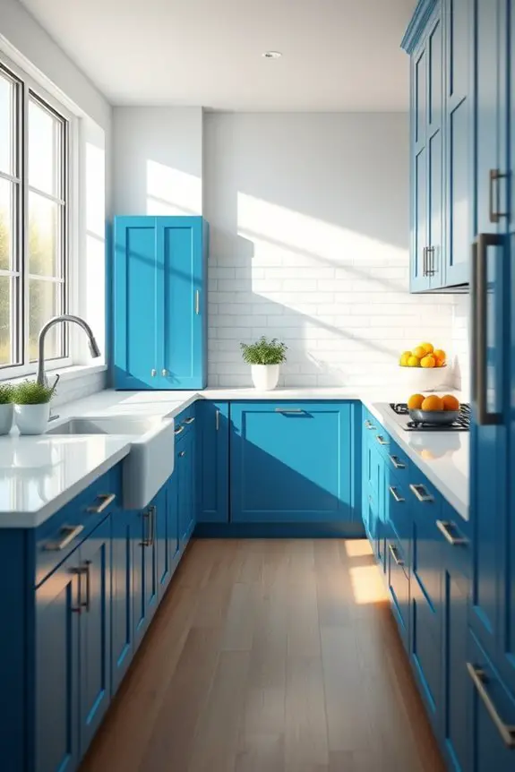 tranquil ocean blue kitchens