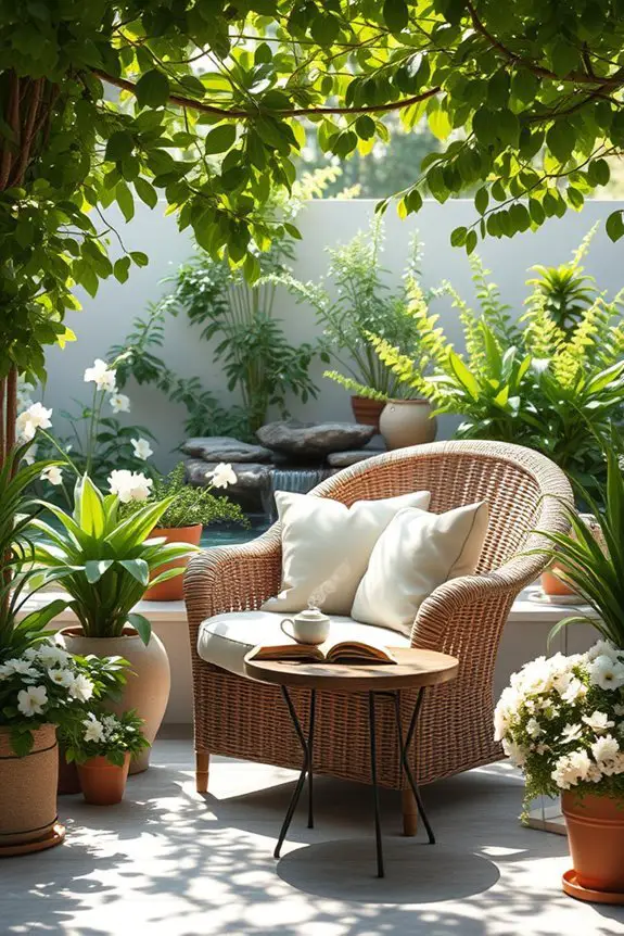tranquil outdoor reading nook