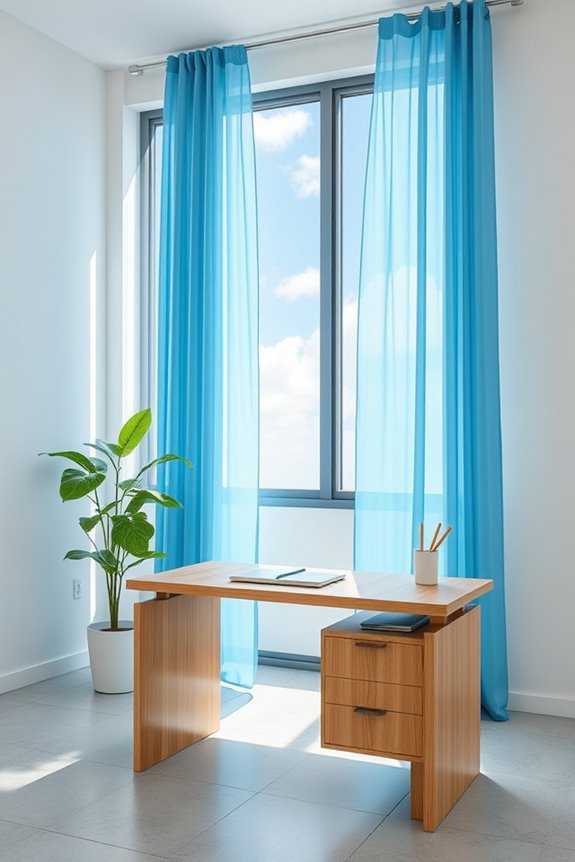 tranquil sky blue curtains