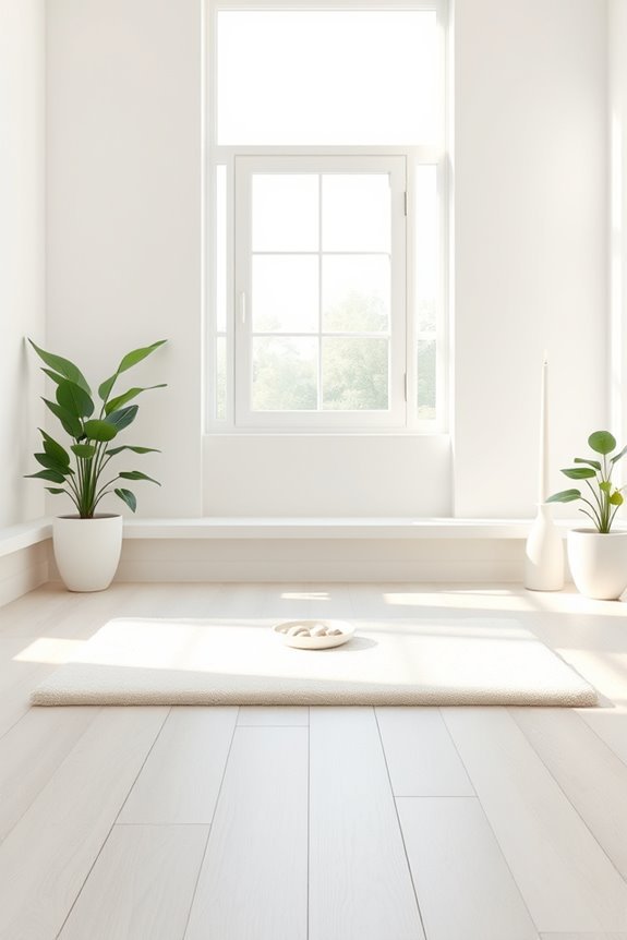 tranquil white meditation retreat