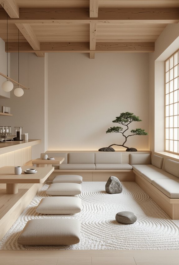 tranquil zen minimalist caf