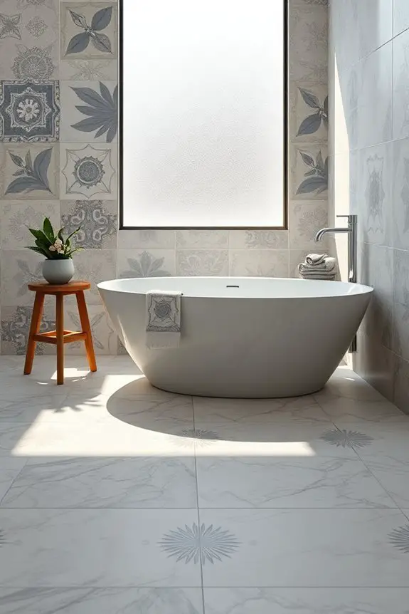 transform bathroom with artistic tiles