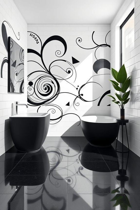 transform bathroom with murals