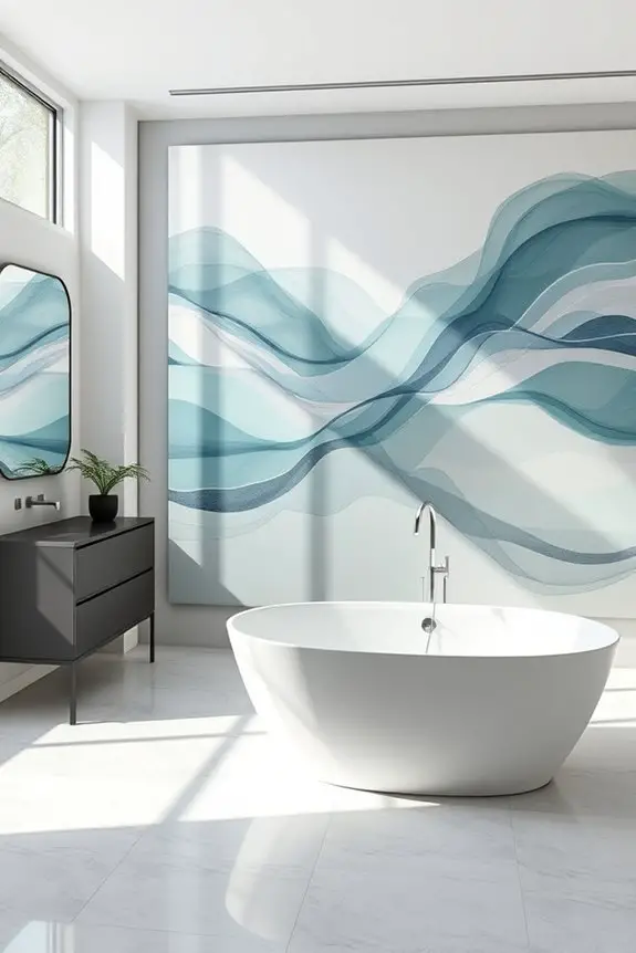 transform bathroom with oversized art