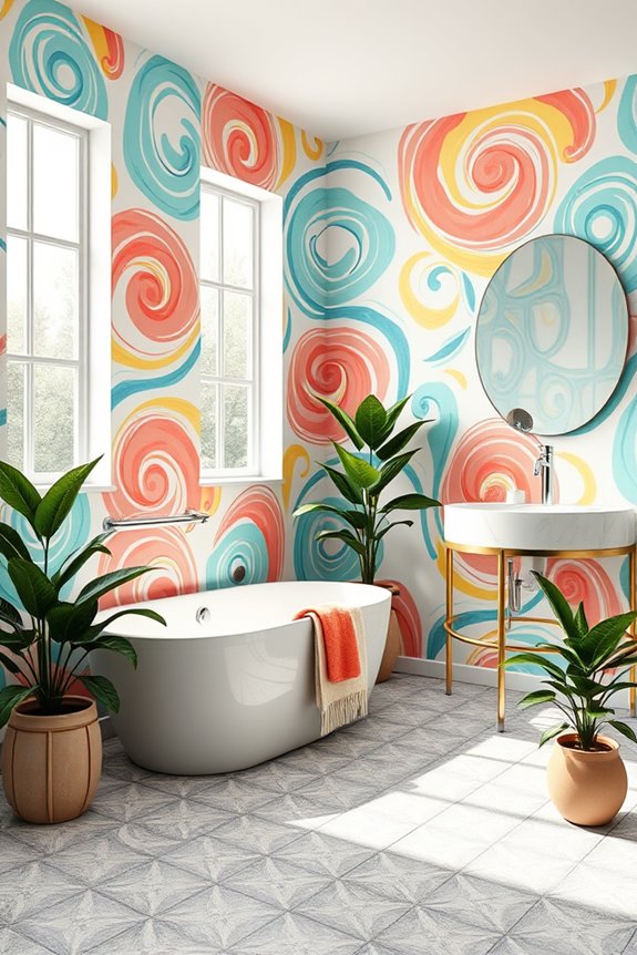transformative bathroom wallpaper designs