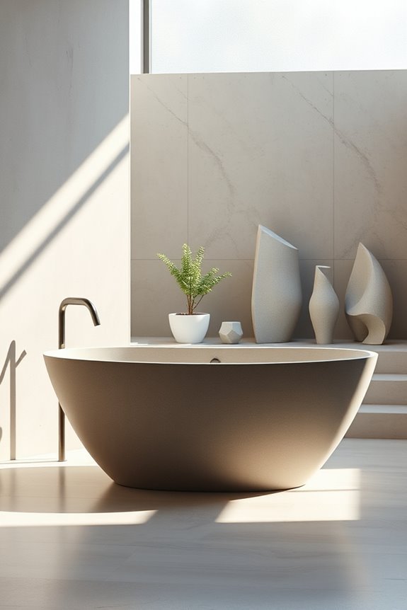 transformative concrete bathroom art