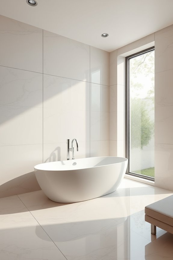 transformative spacious bathroom tiles