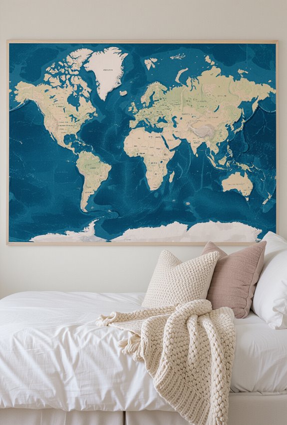 travel inspired layered map collage
